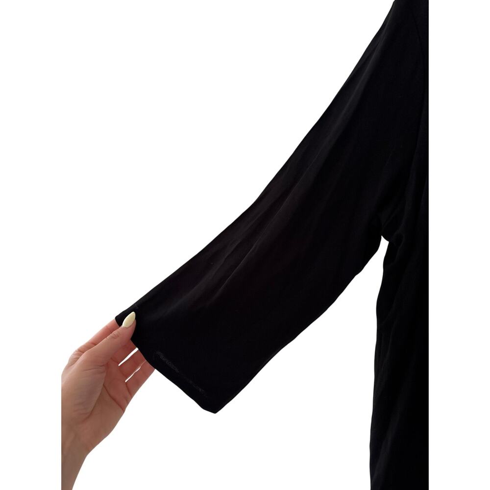 Alfani Womens Black Swing Tunic Top Large 3/4 Sleeve Stretch Flowy Career Plus - Picture 4 of 9